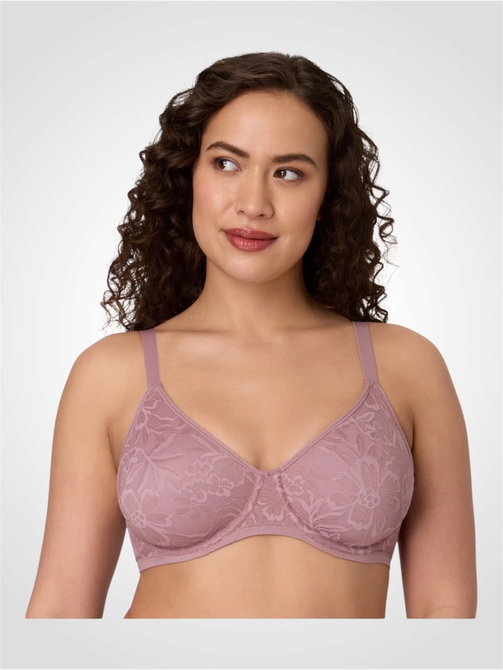 Bali DF7590 Lace Underwire Bra in Soft Mauve 36C